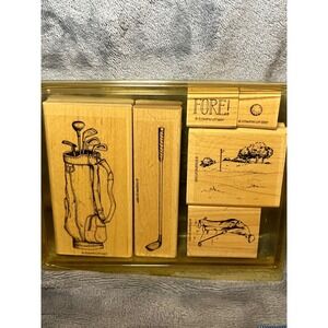 Stampin Up! 1997‎ Golf Rubber Stamp Set - Golfing Theme Scrapbooking Card Making